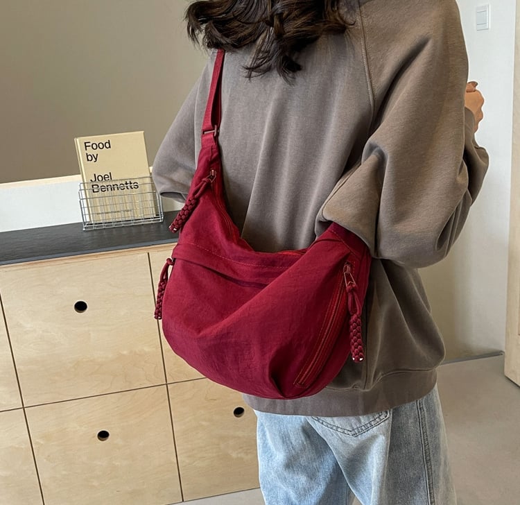 Designer közvetlen értékesítés👜Női divatos egyszínű nejlon keresztpántos táska