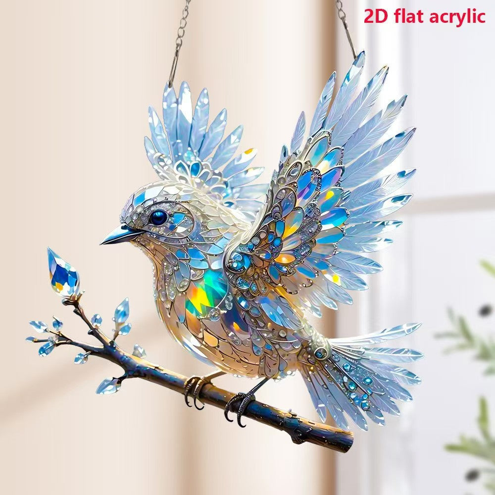 🎁🐦Kristály Égkék Madaras Színű Művészeti Ékszerek