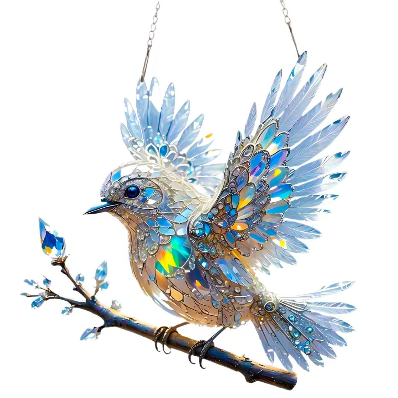 🎁🐦Kristály Égkék Madaras Színű Művészeti Ékszerek