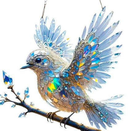 🎁🐦Kristály Égkék Madaras Színű Művészeti Ékszerek