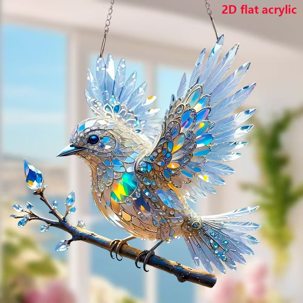 🎁🐦Kristály Égkék Madaras Színű Művészeti Ékszerek