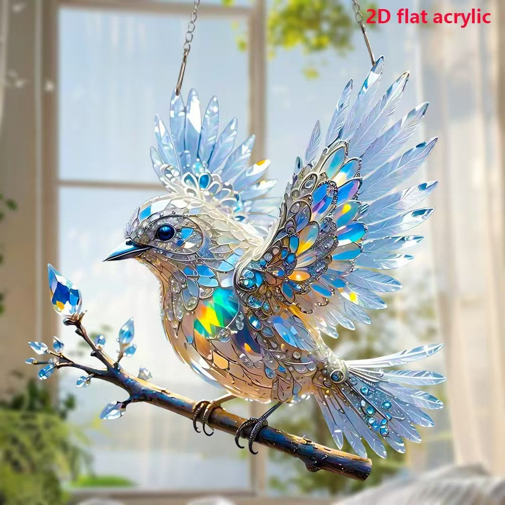 🎁🐦Kristály Égkék Madaras Színű Művészeti Ékszerek