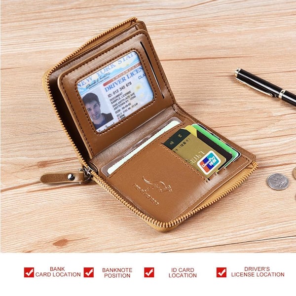 Férfi cipzáras pénztárca (RFID-védett)