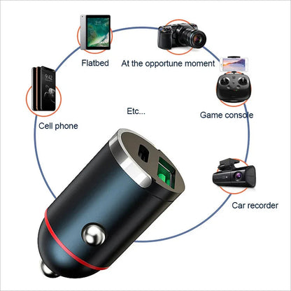 100 W-os intelligens autós töltő - Kettős gyorstöltés intelligens védelemmel