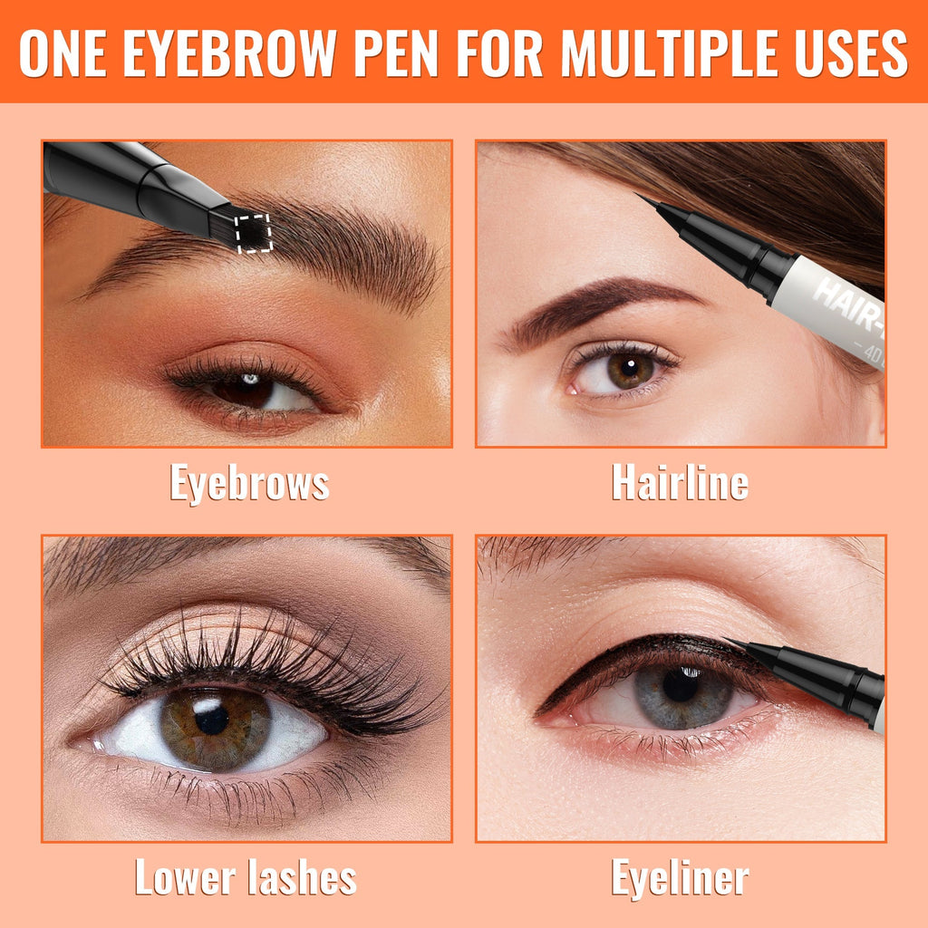 2 az 1-ben Microblading szemöldökceruza szabad négyzet alakú ecsettel
