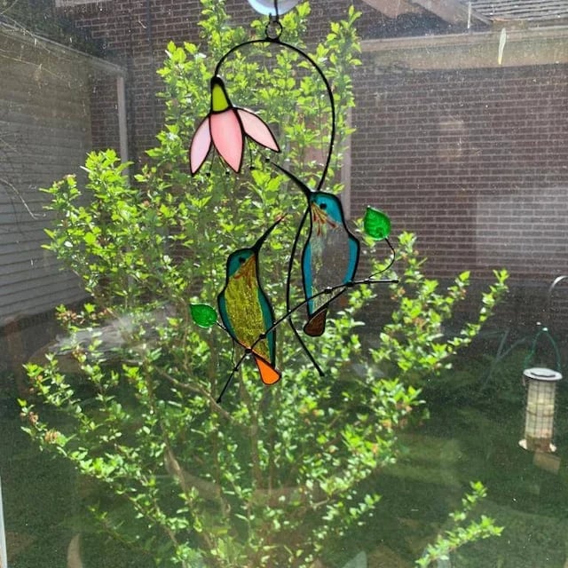 💖Mother's Day Gift- Handmade Stained Hummingbird Suncatcher