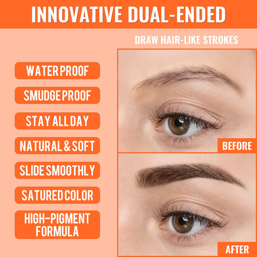 2 az 1-ben Microblading szemöldökceruza szabad négyzet alakú ecsettel