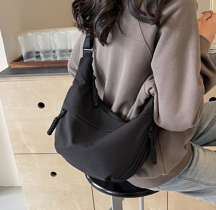 Designer közvetlen értékesítés👜Női divatos egyszínű nejlon keresztpántos táska