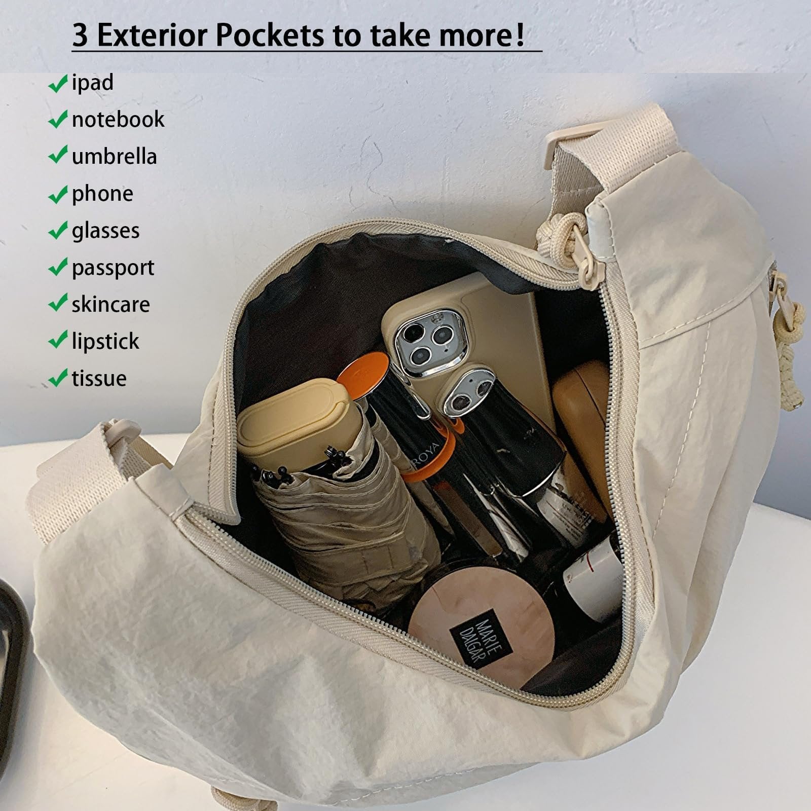 Designer közvetlen értékesítés👜Női divatos egyszínű nejlon keresztpántos táska