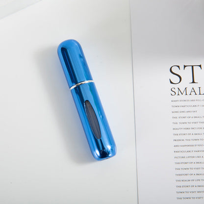 Bottom-fill perfume refill bottle with self-pump sprayer