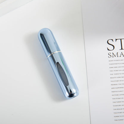 Bottom-fill perfume refill bottle with self-pump sprayer