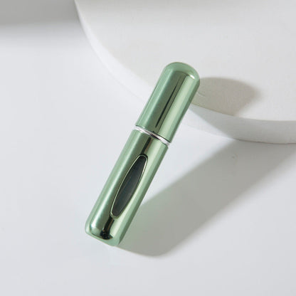 Bottom-fill perfume refill bottle with self-pump sprayer