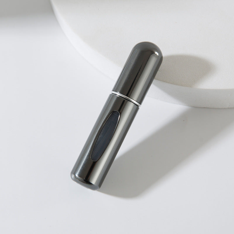 Bottom-fill perfume refill bottle with self-pump sprayer