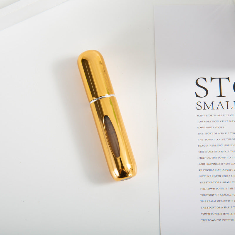 Bottom-fill perfume refill bottle with self-pump sprayer