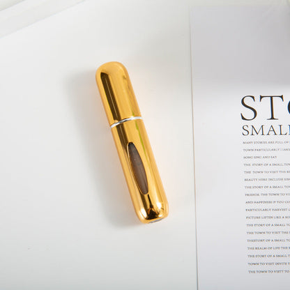 Bottom-fill perfume refill bottle with self-pump sprayer