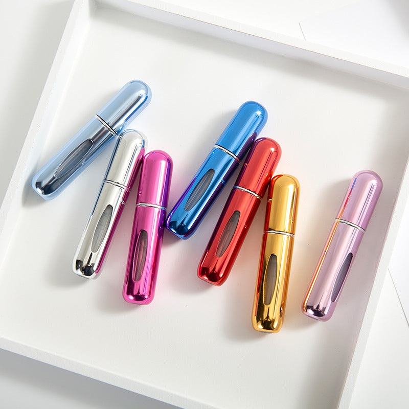 Bottom-fill perfume refill bottle with self-pump sprayer