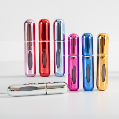 Bottom-fill perfume refill bottle with self-pump sprayer