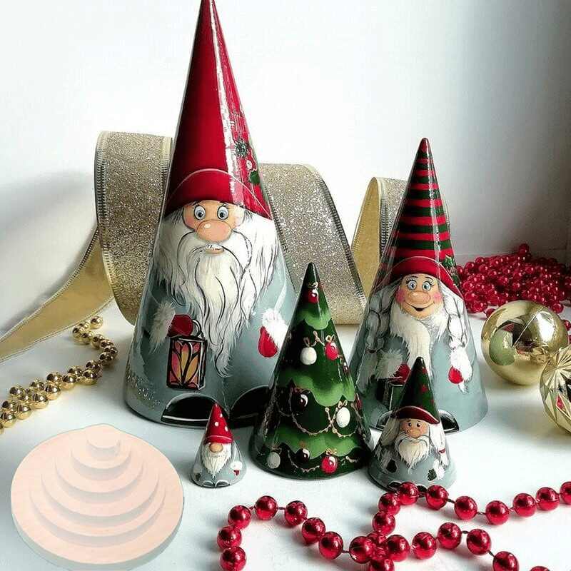 🎅Kézzel készített skandináv törpe fából készült fészekbabák (5 db)