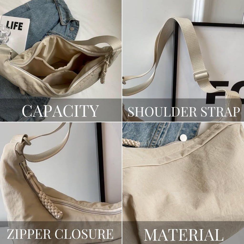 Designer közvetlen értékesítés👜Női divatos egyszínű nejlon keresztpántos táska