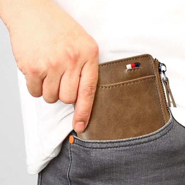 Férfi cipzáras pénztárca (RFID-védett)