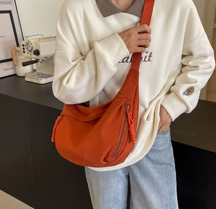 Designer közvetlen értékesítés👜Női divatos egyszínű nejlon keresztpántos táska