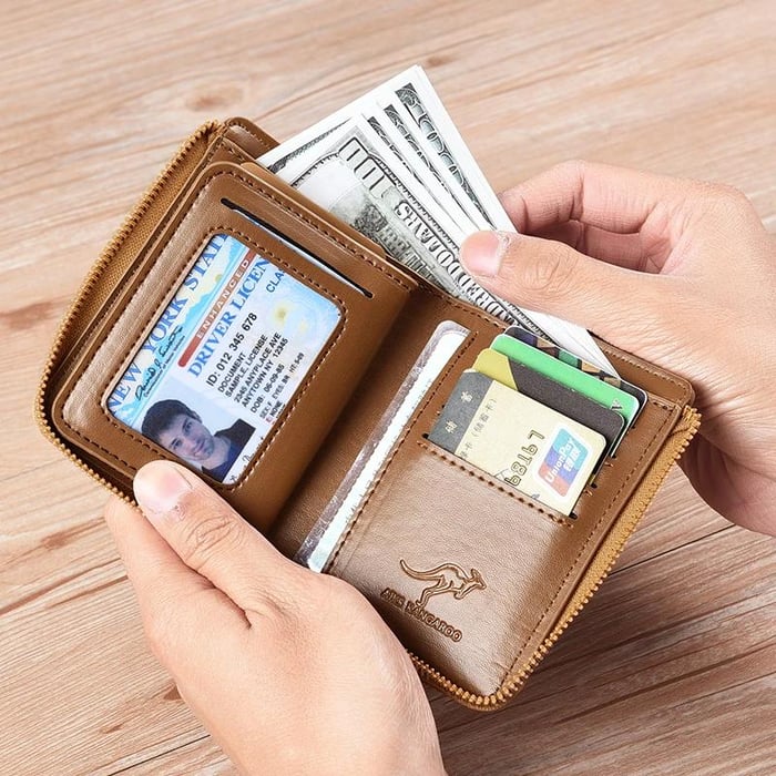 Férfi cipzáras pénztárca (RFID-védett)