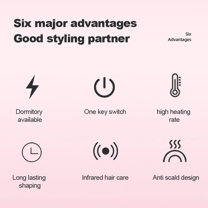 2 az 1-ben hajvasaló és göndörítő – ionos hajformázó kefe égésgátló tulajdonságokkal, gyors felmelegedéssel és hőmérséklet-szabályozással (ideális minden hajtípushoz)