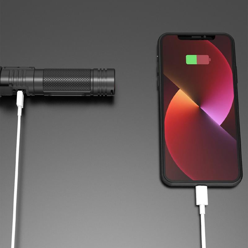 🔦 Nyári alapdarab! 🔥 2 az 1-ben Power Bank zseblámpa – Szuperfényes, zoomolható és USB-n újratölthető kempingezéshez és vészhelyzetekhez