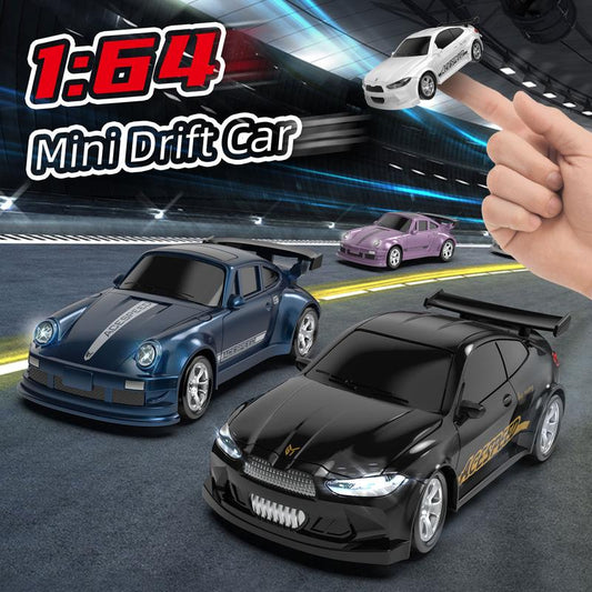 1/64 Mini RC Drift autó - 4WD nagysebességű távirányítóval