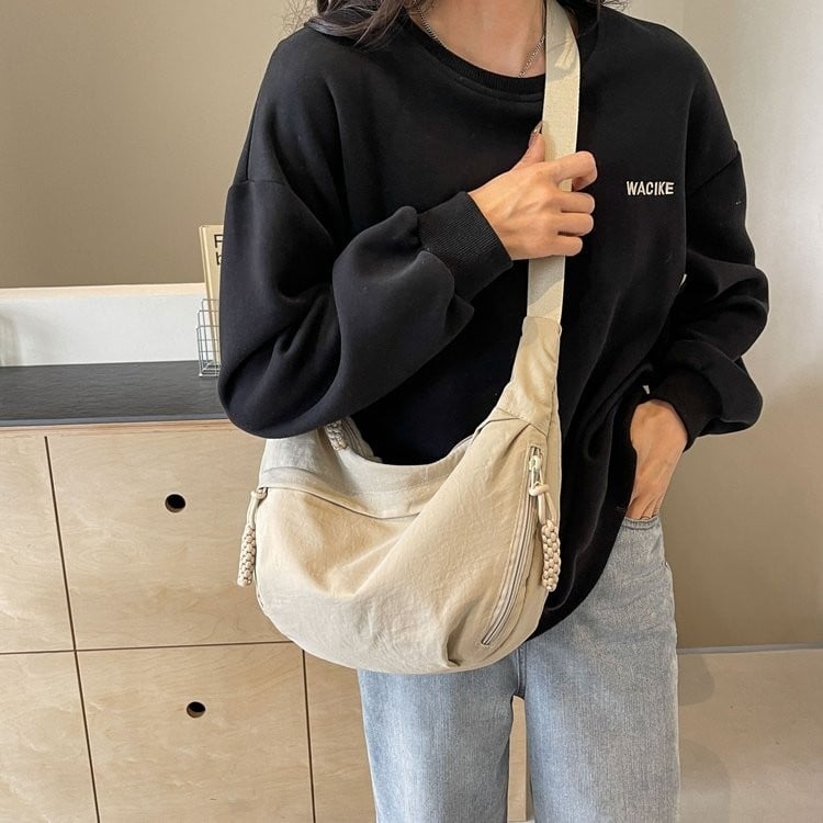 Designer közvetlen értékesítés👜Női divatos egyszínű nejlon keresztpántos táska