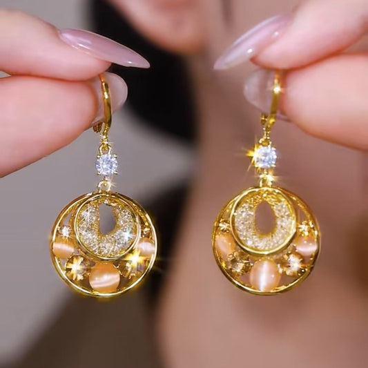 🔥💖Új gyémánt macskaszem fülbevaló